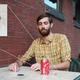 Illustration for article titled Uneasy Détente Forms Between Man Sitting On Patio, Bee